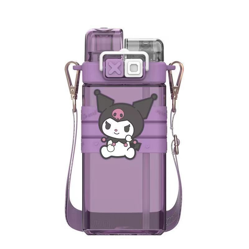 Kawaii Straw Water Bottle Dual Nozzle Design with Portable Stylish Perfect Sport Travel Work
