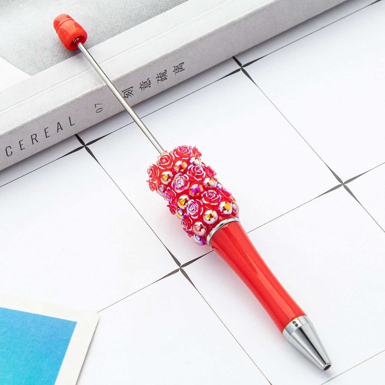 Rose and pearl beaded pen