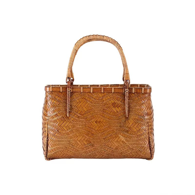 Strictly selected non-heritage handbag bamboo braided bag women's handbag vintage bamboo basket bamboo braided bag collection of bamboo products and crafts