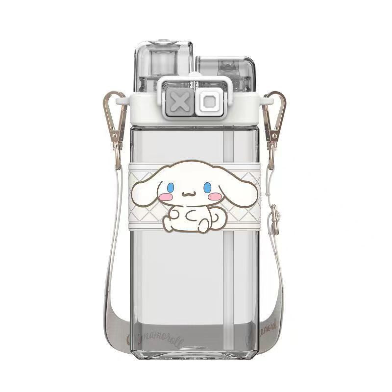 Kawaii Straw Water Bottle Dual Nozzle Design with Portable Stylish Perfect Sport Travel Work