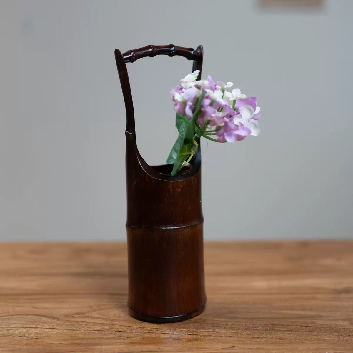 Flower arrangement flower basket handmade bamboo braided bamboo basket flower vase flower arrangement Chinese utensils bamboo products handicrafts