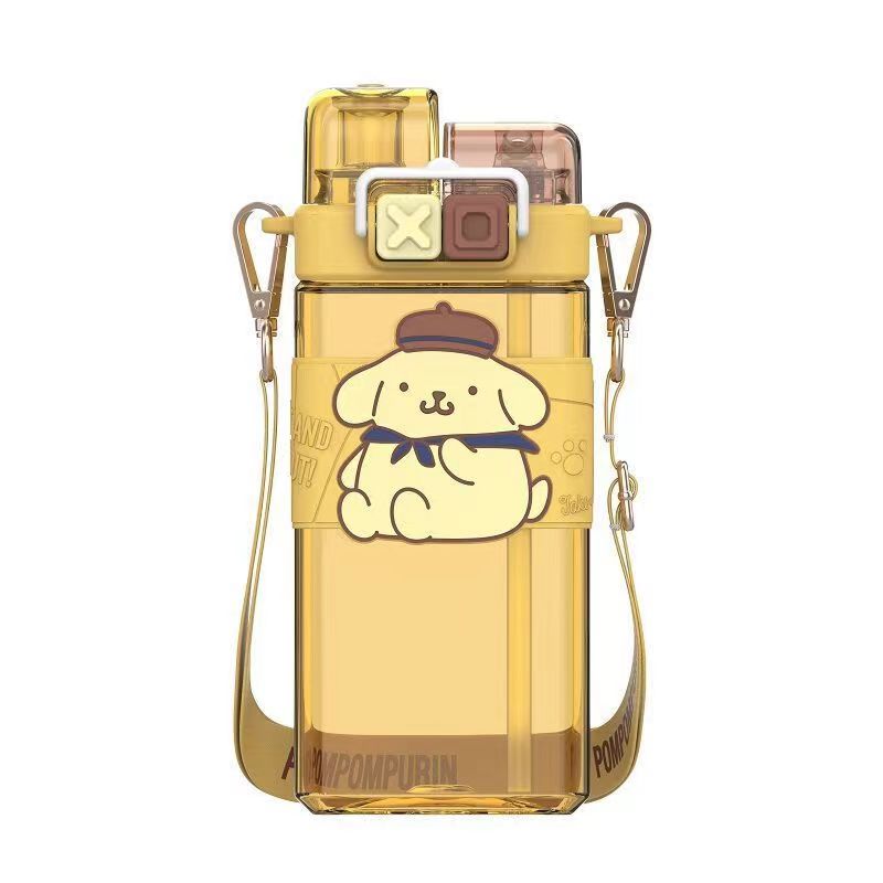 Kawaii Straw Water Bottle Dual Nozzle Design with Portable Stylish Perfect Sport Travel Work