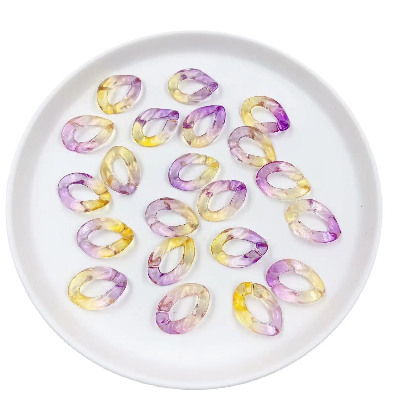 Transparent two-color gradient acrylic plastic buckle chain for diy