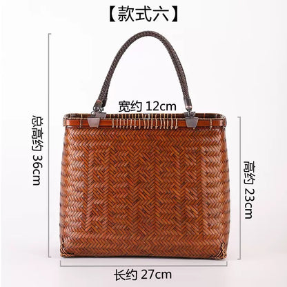 Strictly selected non-heritage handbag bamboo braided bag women's handbag vintage bamboo basket bamboo braided bag collection of bamboo products and crafts
