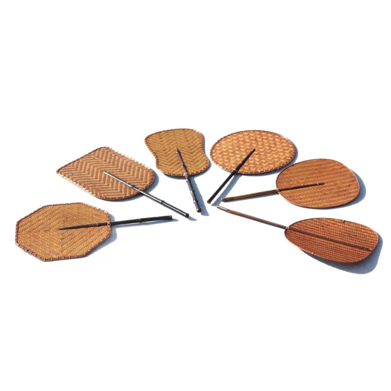Handmade Lacquer Bamboo Woven Fan for Tea Stove, Chinese Vintage Style Hand Fan, Zen Kung Fu Tea Ceremony Accessory