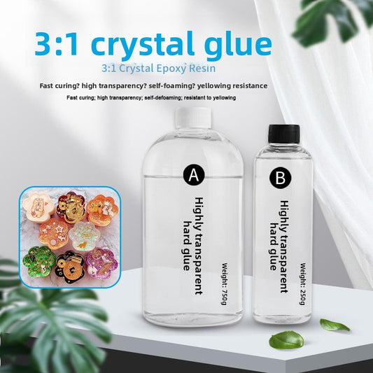 Self-DeBubbling Crystal Epoxy Resin (3:1 Ratio) - 1kg, High Clarity, Hard, Yellowing-Resistant