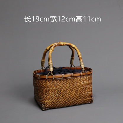 Strictly selected non-heritage handbag bamboo braided bag women's handbag vintage bamboo basket bamboo braided bag collection of bamboo products and crafts