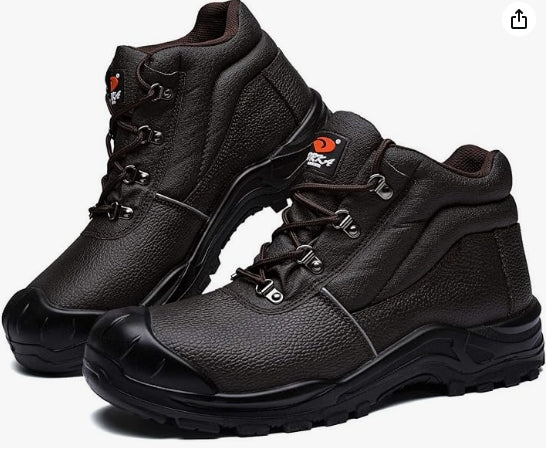 DRKA Water Resistant Steel Toe Work Boots For Men,6'' EH-Rated Safety Boots