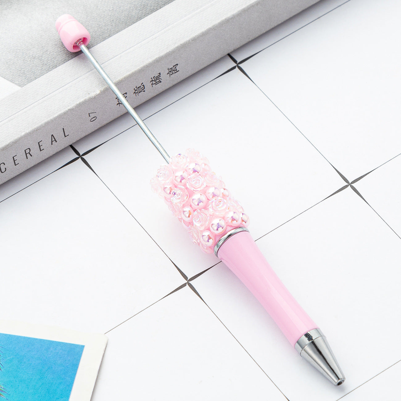 Rose and pearl beaded pen