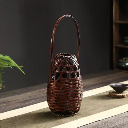 Flower arrangement flower basket handmade bamboo braided bamboo basket flower vase flower arrangement Chinese utensils bamboo products handicrafts