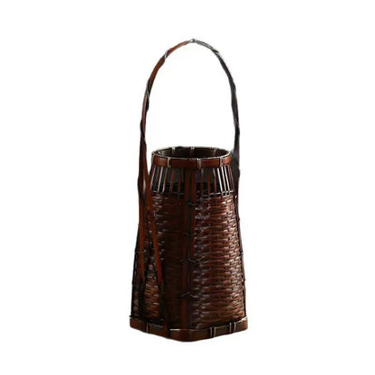 Flower arrangement flower basket handmade bamboo braided bamboo basket flower vase flower arrangement Chinese utensils bamboo products handicrafts
