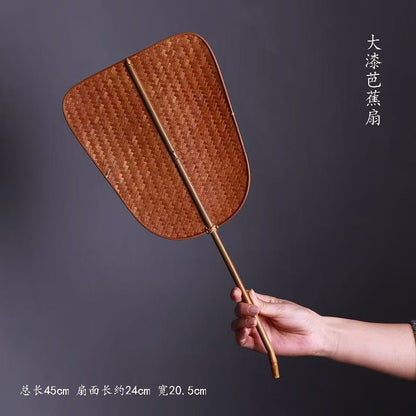 Handmade Lacquer Bamboo Woven Fan for Tea Stove, Chinese Vintage Style Hand Fan, Zen Kung Fu Tea Ceremony Accessory