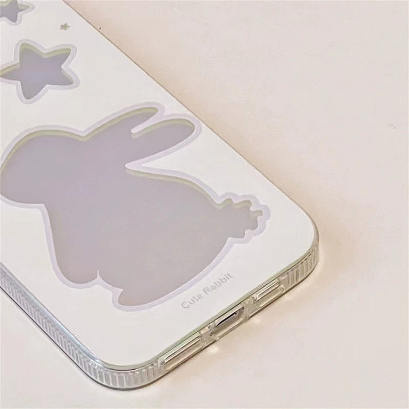 "Sparkling Night Sky: Laser Rabbit Stars Phone Case, Illuminate Your World with Stars!"