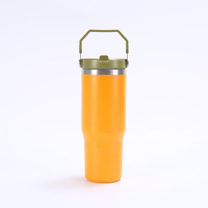 Stainless Steel Tumbler with Straw, Vacuum Insulated Water Bottle for Home, Office or Car, Reusable Cup with Straw Leak Resistant Flip