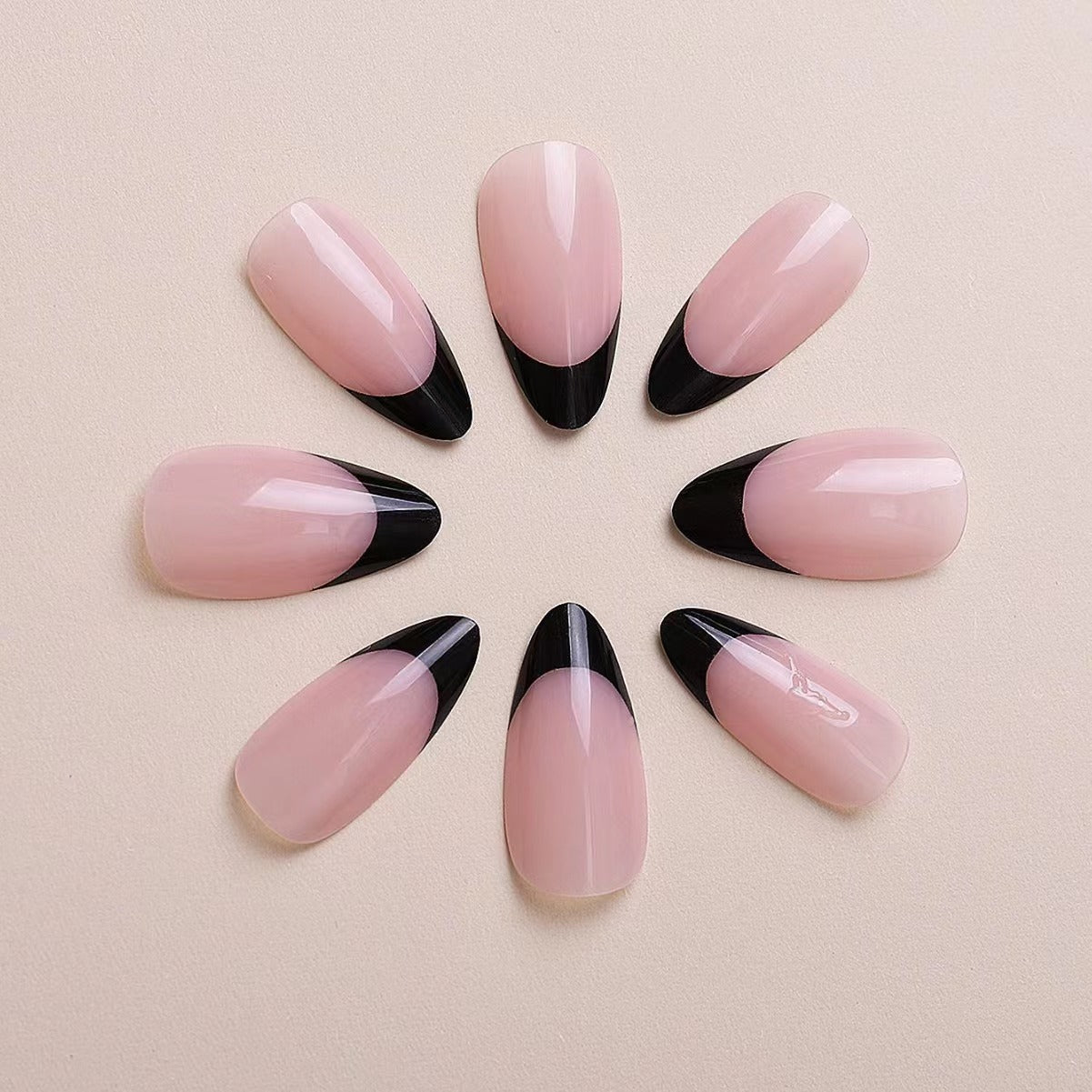 Source factory almond solid color nails, special for wear-free nails, no-engraving finished products, high-end wearable nails, re-attached nails