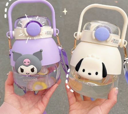 Cute cartoon children's water cup for school, cute sports water cup for girls with high aesthetic value