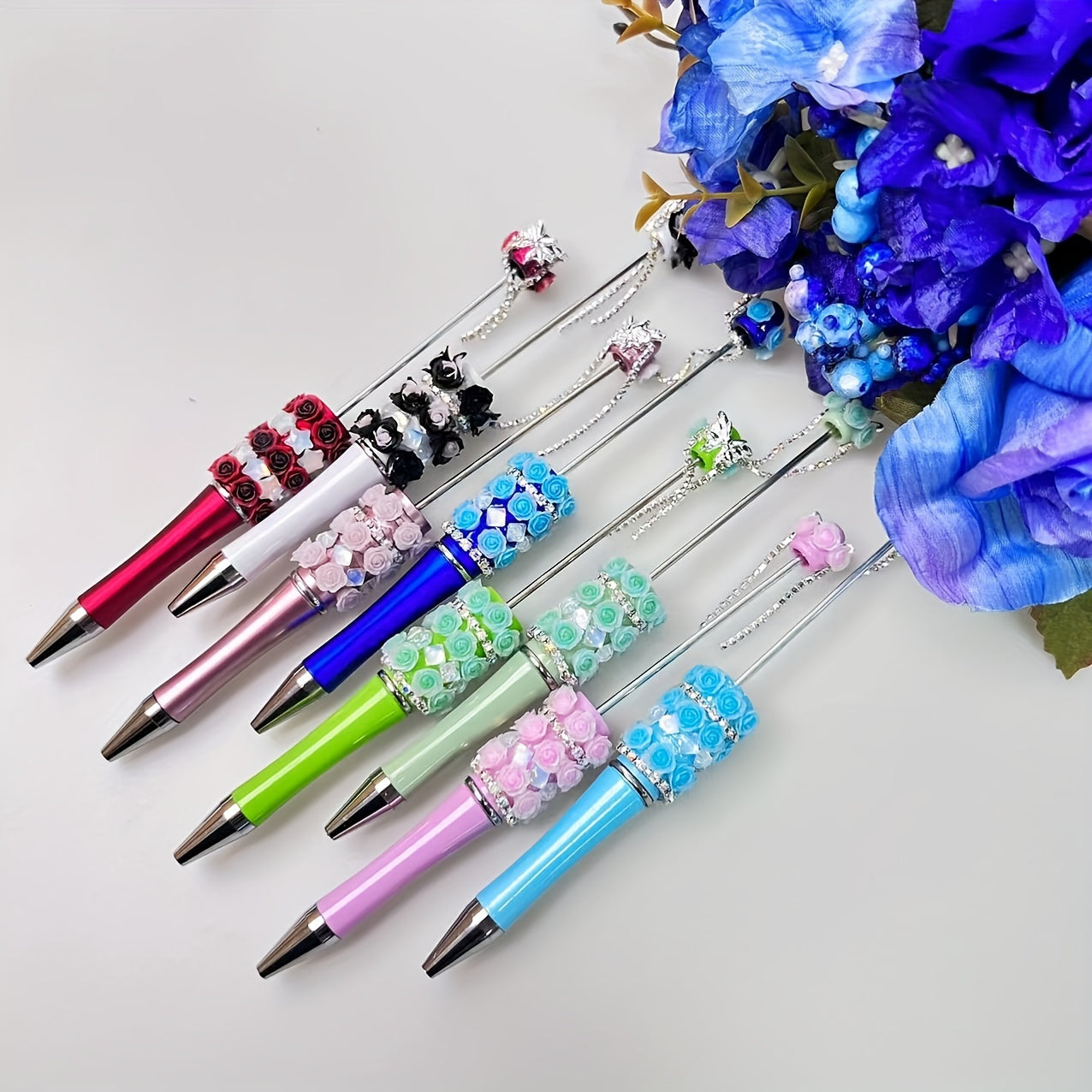 6Pcs Rhinestone Metal Ballpoint Pens Bling Pens Bulk Fancy Sparkly Crystal Diamond Pens Press Retractable Black Ink 0.7mm For Women Office Meeting Birthday Supplies Wedding Gifts