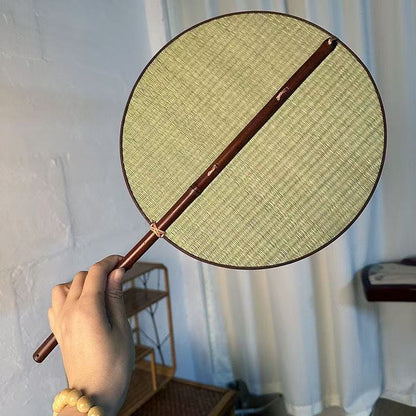 Handmade Lacquer Bamboo Woven Fan for Tea Stove, Chinese Vintage Style Hand Fan, Zen Kung Fu Tea Ceremony Accessory