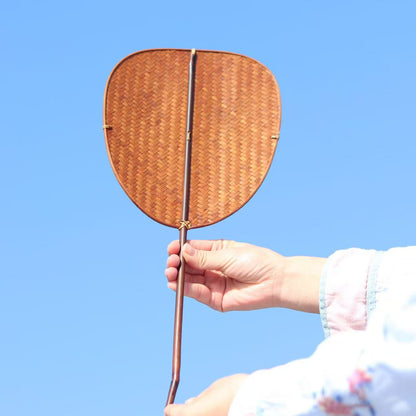 Handmade Lacquer Bamboo Woven Fan for Tea Stove, Chinese Vintage Style Hand Fan, Zen Kung Fu Tea Ceremony Accessory