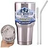 Car Cup 304 Stainless Thermos Steel Flask, 30oz Stainless Steel Tumbler Water Cup with Straw and Lid, Vacuum Insulated Double Coffee Ice Cup, Coffee Thermos Travel (Gold,with Sleeve) (Steel)