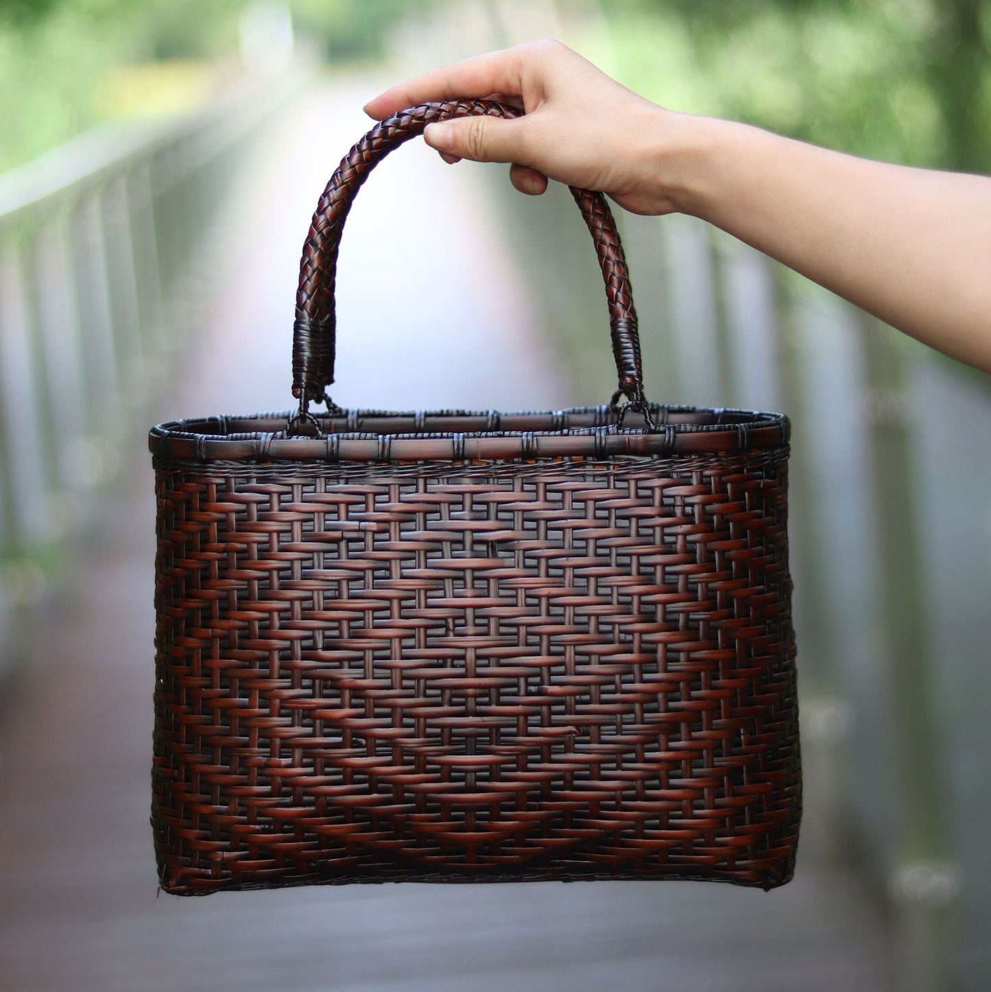 Strictly selected non-heritage handbag bamboo braided bag women's handbag vintage bamboo basket bamboo braided bag collection of bamboo products and crafts
