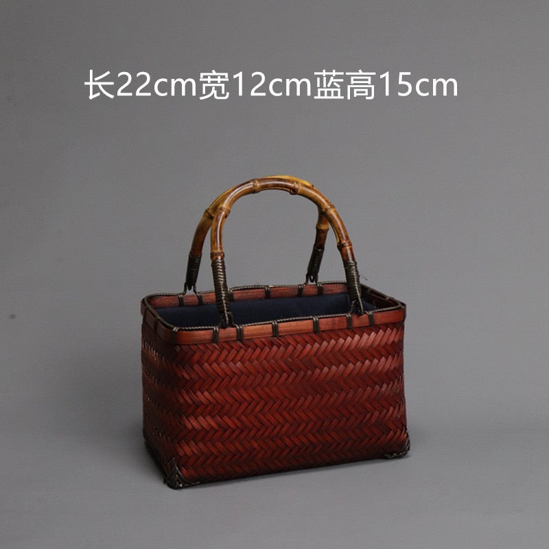 Strictly selected non-heritage handbag bamboo braided bag women's handbag vintage bamboo basket bamboo braided bag collection of bamboo products and crafts