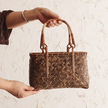 Strictly selected non-heritage handbag bamboo braided bag women's handbag vintage bamboo basket bamboo braided bag collection of bamboo products and crafts