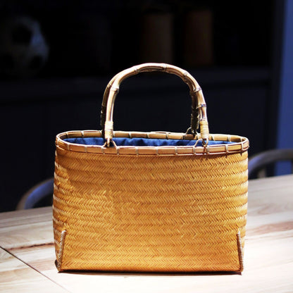 Strictly selected non-heritage handbag bamboo braided bag women's handbag vintage bamboo basket bamboo braided bag collection of bamboo products and crafts