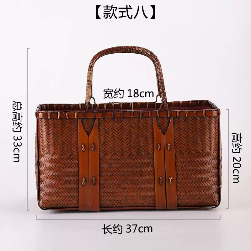 Strictly selected non-heritage handbag bamboo braided bag women's handbag vintage bamboo basket bamboo braided bag collection of bamboo products and crafts