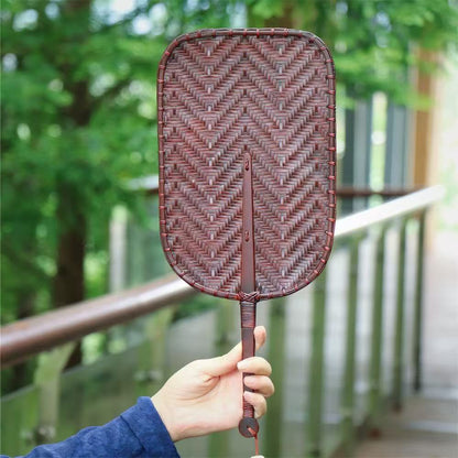 Handmade Lacquer Bamboo Woven Fan for Tea Stove, Chinese Vintage Style Hand Fan, Zen Kung Fu Tea Ceremony Accessory