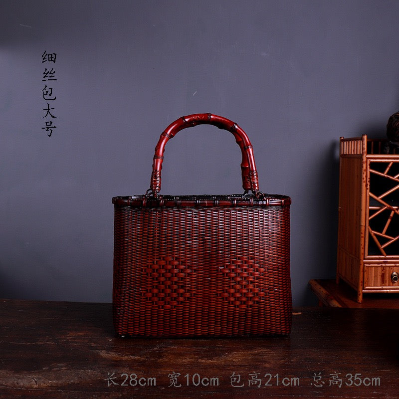 Strictly selected non-heritage handbag bamboo braided bag women's handbag vintage bamboo basket bamboo braided bag collection of bamboo products and crafts