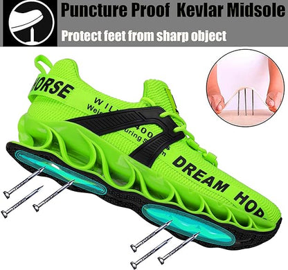 Steel Toe Shoes for Men Lightweight Indestructible Safety Shoes Steel Toe Sneakers Non Slip Work Shoes Puncture Proof Composite Toe Shoes