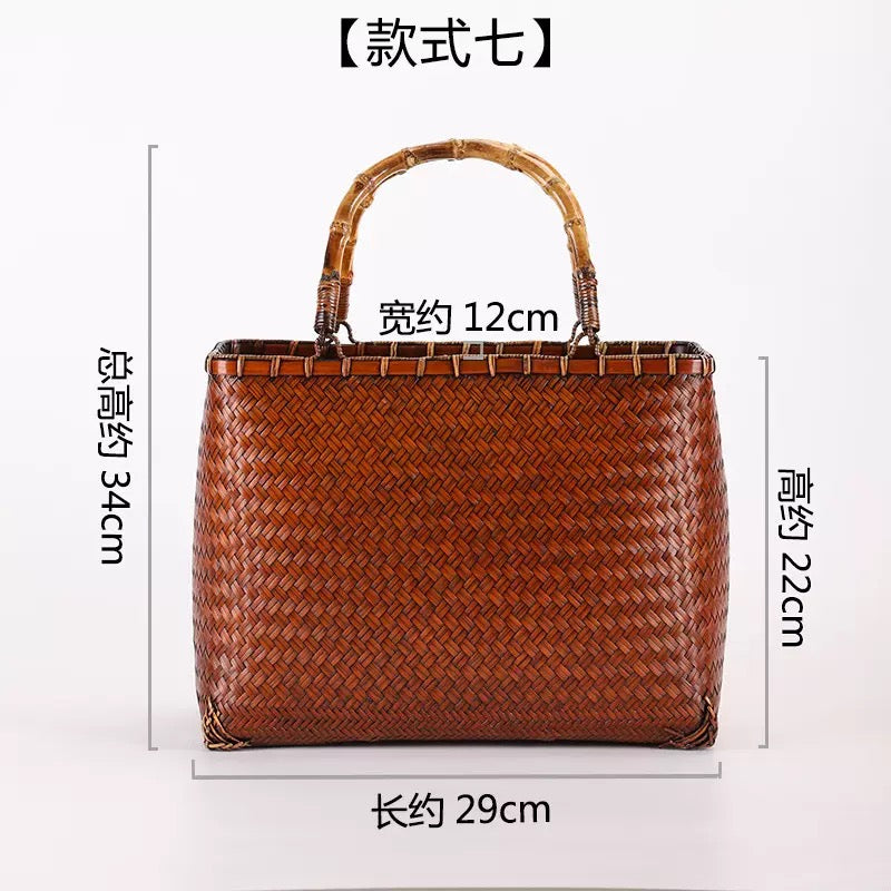 Strictly selected non-heritage handbag bamboo braided bag women's handbag vintage bamboo basket bamboo braided bag collection of bamboo products and crafts