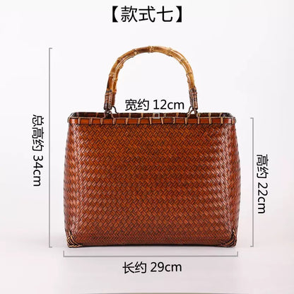 Strictly selected non-heritage handbag bamboo braided bag women's handbag vintage bamboo basket bamboo braided bag collection of bamboo products and crafts