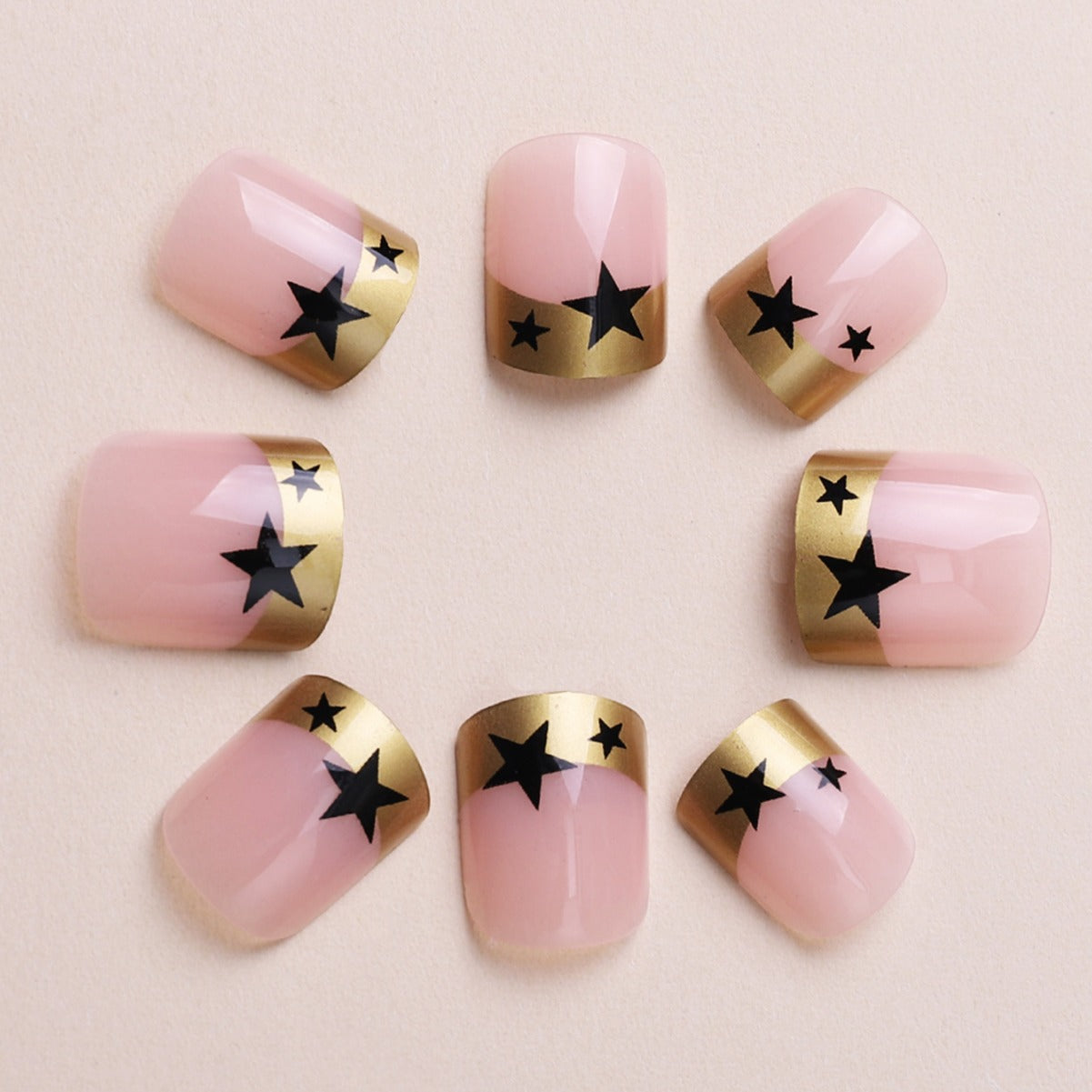 Source Factory Direct Nail Patch Wearing Nail New Year Star Nail Patch Wholesale Short Square Style Detachable Wearing Nail