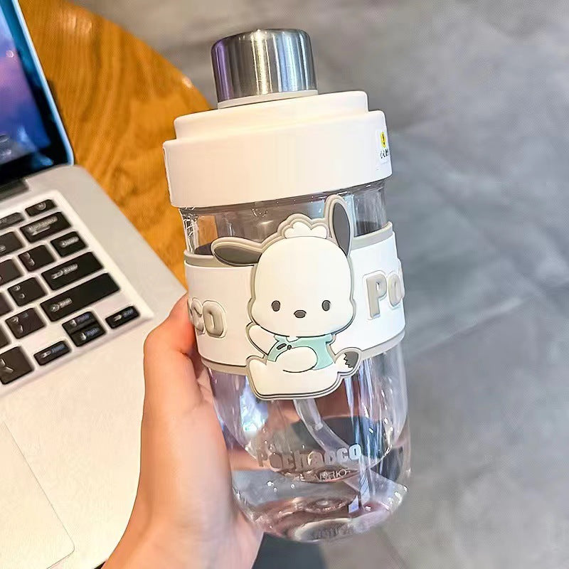 Sanrio Strawberry Bear with Straw Cute Plastic Cartoon Student Fruit Tea Cup Large Capacity Sports Cup