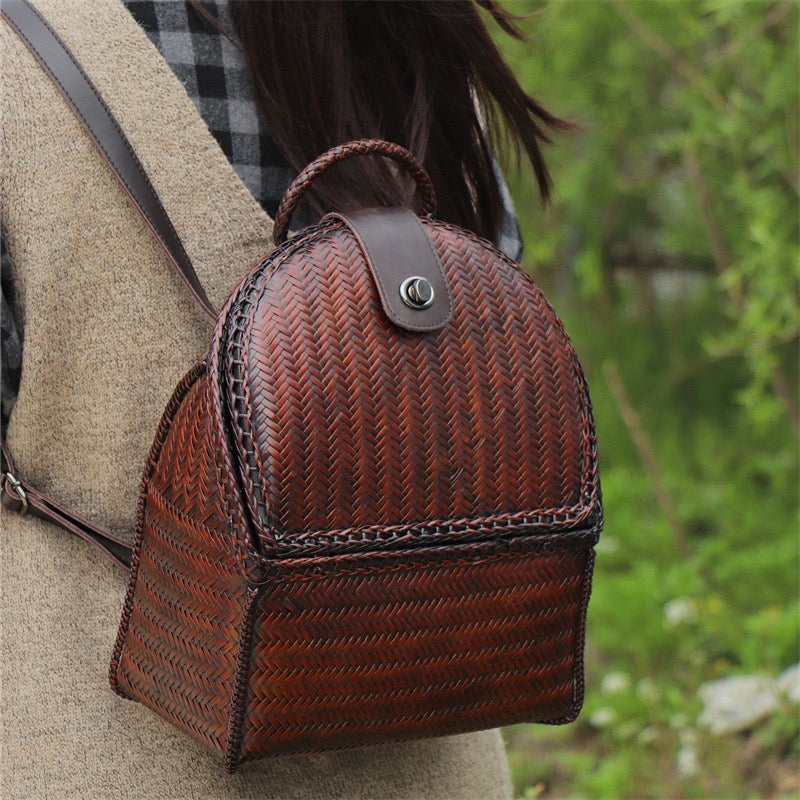 Strictly selected non-heritage handbag bamboo braided bag women's handbag vintage bamboo basket bamboo braided bag collection of bamboo products and crafts