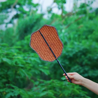 Handmade Lacquer Bamboo Woven Fan for Tea Stove, Chinese Vintage Style Hand Fan, Zen Kung Fu Tea Ceremony Accessory