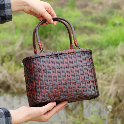 Strictly selected non-heritage handbag bamboo braided bag women's handbag vintage bamboo basket bamboo braided bag collection of bamboo products and crafts