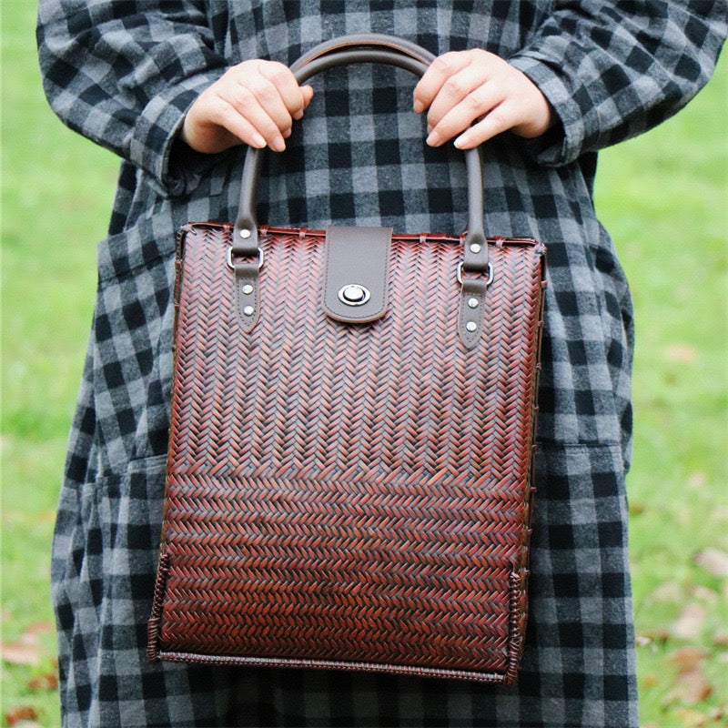 Strictly selected non-heritage handbag bamboo braided bag women's handbag vintage bamboo basket bamboo braided bag collection of bamboo products and crafts