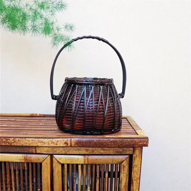 Flower arrangement flower basket handmade bamboo braided bamboo basket flower vase flower arrangement Chinese utensils bamboo products handicrafts