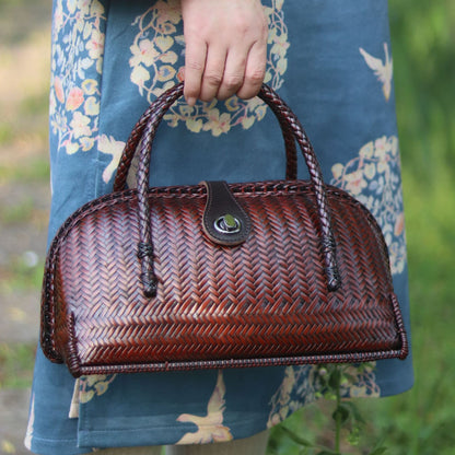 Strictly selected non-heritage handbag bamboo braided bag women's handbag vintage bamboo basket bamboo braided bag collection of bamboo products and crafts