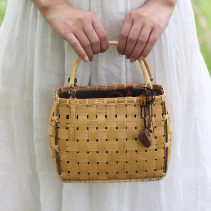 Strictly selected non-heritage handbag bamboo braided bag women's handbag vintage bamboo basket bamboo braided bag collection of bamboo products and crafts