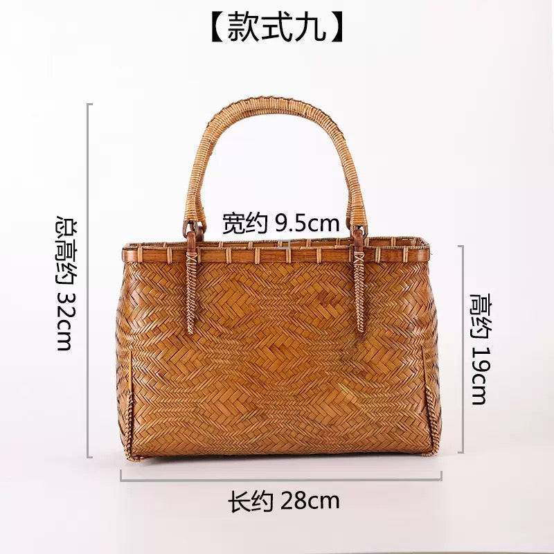 Strictly selected non-heritage handbag bamboo braided bag women's handbag vintage bamboo basket bamboo braided bag collection of bamboo products and crafts