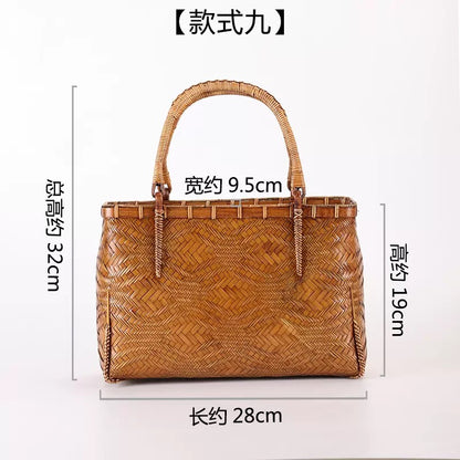 Strictly selected non-heritage handbag bamboo braided bag women's handbag vintage bamboo basket bamboo braided bag collection of bamboo products and crafts
