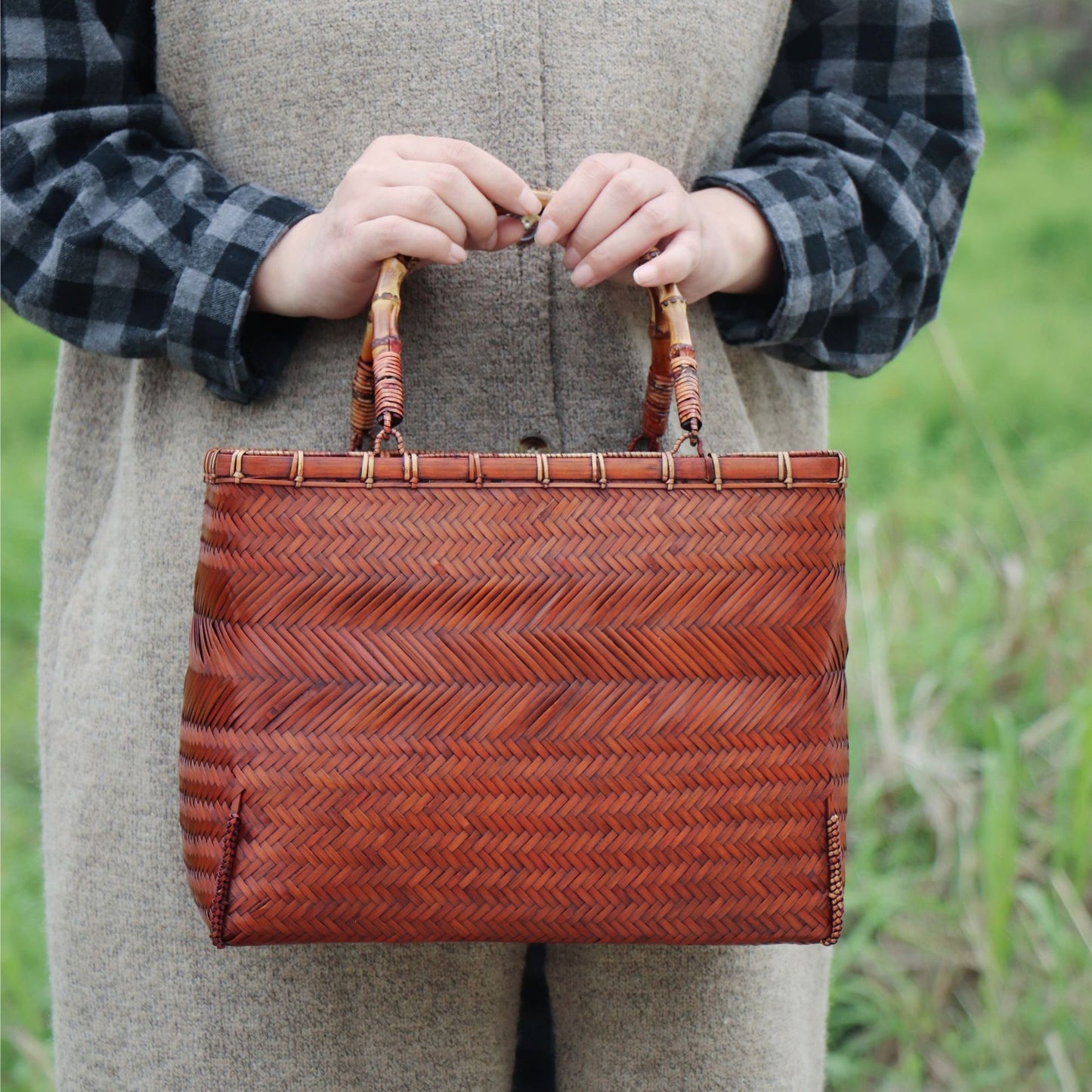 Strictly selected non-heritage handbag bamboo braided bag women's handbag vintage bamboo basket bamboo braided bag collection of bamboo products and crafts
