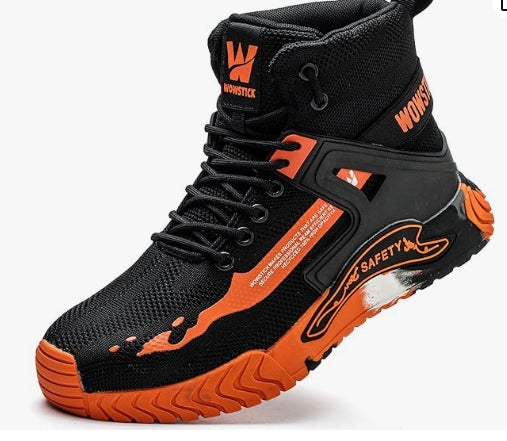 Lightweight Work Safety Steel Toe Sneakers, Durable Breathable Light Construction Tennis Shoes