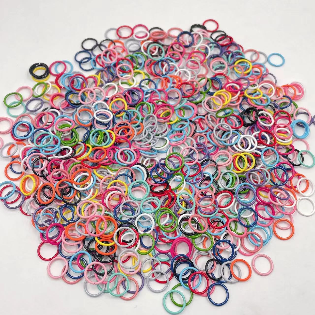 Round keychain for diy Diy jewelry accessories, bracelet necklace handmade materials.1mm thick and 10mm diameter