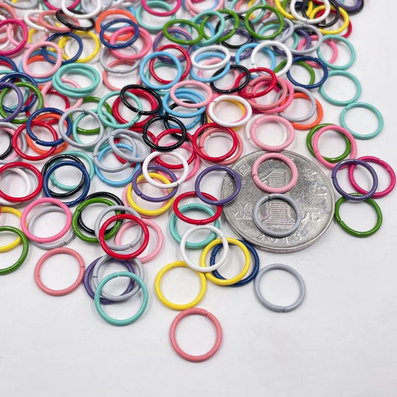 Round keychain for diy Diy jewelry accessories, bracelet necklace handmade materials.1mm thick and 10mm diameter