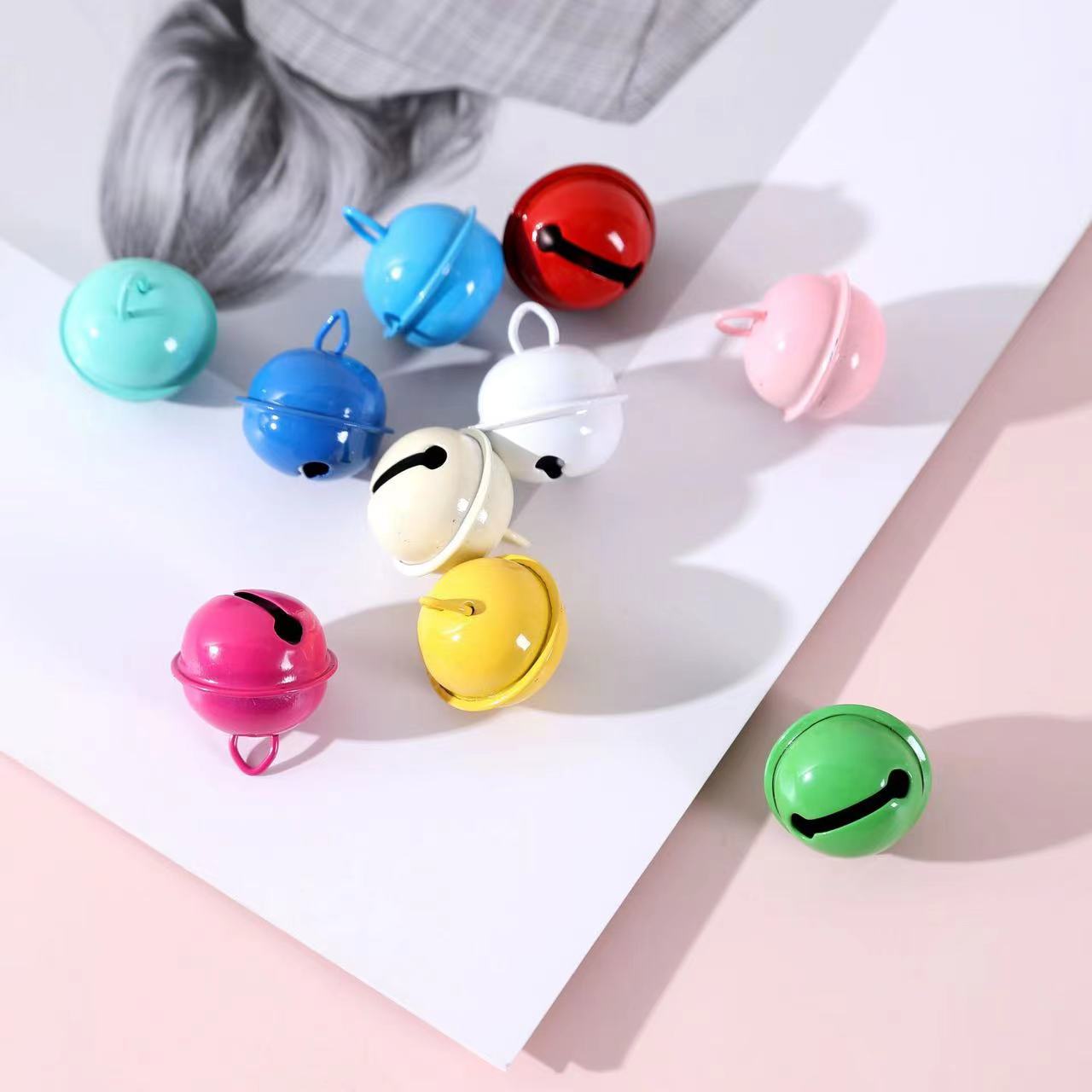 Diy little bell Candy color baking paint metal bell, key chain color creative pendant